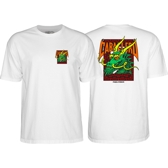 Powell Peralta Cab Street Dragon T-Shirt - Size: Medium White