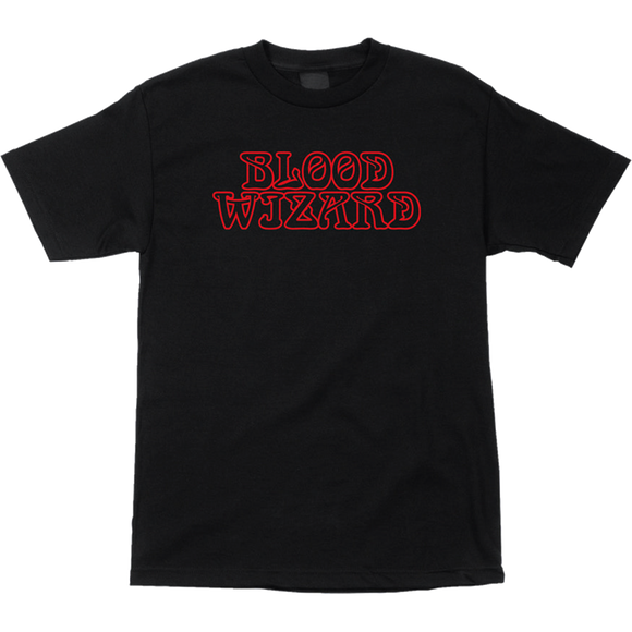 Blood Wizard Outline Logo T-Shirt - Size: Large Black