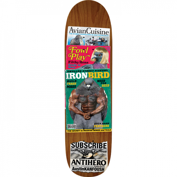 Antihero Kanfoush Pigeon Vision Skateboard Deck -8.55 DECK ONLY