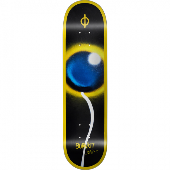 Burnkit Materialize Skateboard Deck -8.375 Black/Yellow DECK ONLY