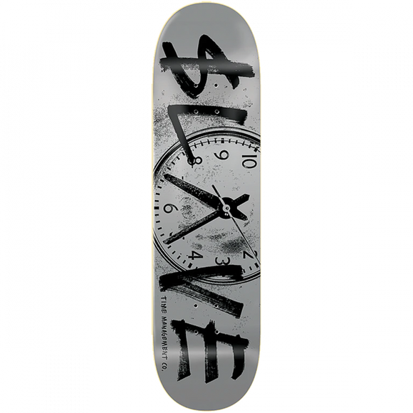 Slave Time Management Skateboard Deck -8.25 Silver/Black DECK ONLY