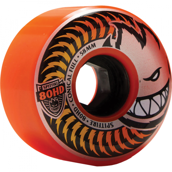 Spitfire 80hd Fade Conical Full 58mm Orange Skateboard Wheels (Set of 4)