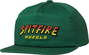 Spitfire Hell Hounds Script Snapback Skate HAT - Adjustable Dk.Green 