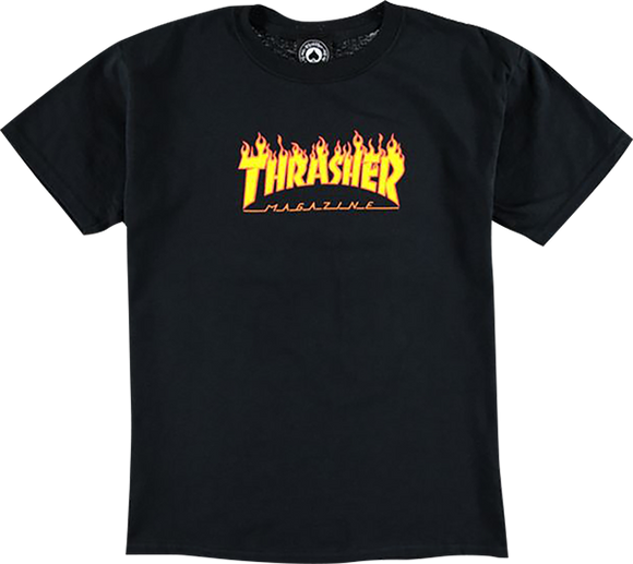 Thrasher Flames Youth T-Shirt - Black