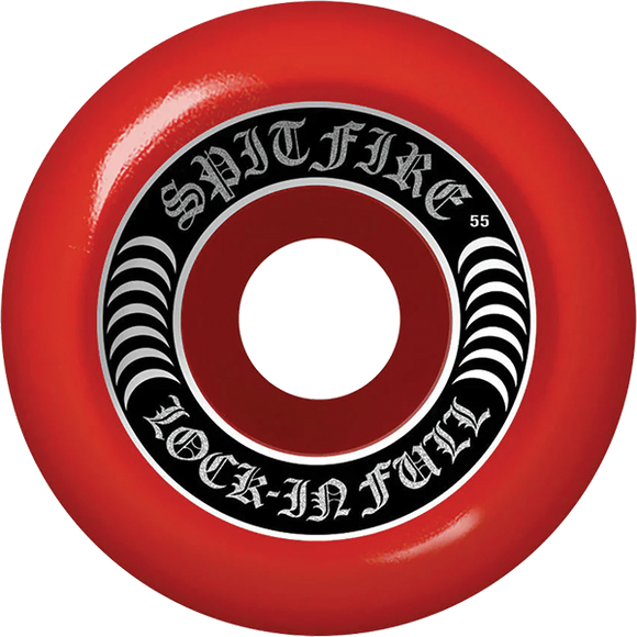 Spitfire F4 99a Lock-In Full 55mm Red Skateboard Wheels (Set of 4)