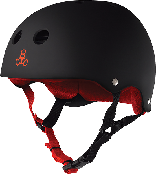 Triple 8 Helmet Black Rubber/Red