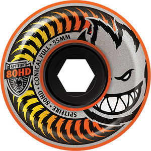 Spitfire 80hd Fade Conical Full 55mm Orange Skateboard Wheels (Set of 4)