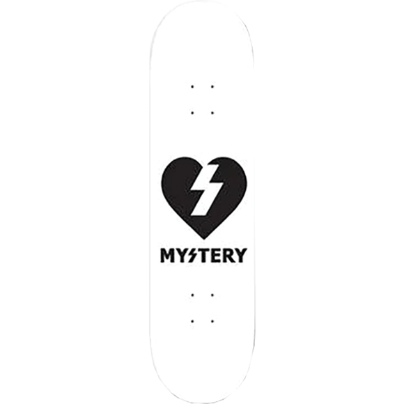 Mystery Heart Skateboard Deck -8.2 White/Black DECK ONLY