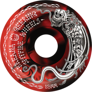 Spitfire Geering F4 99a Tormentor 53mm Black/Red Swirl Skateboard Wheels (Set of 4)