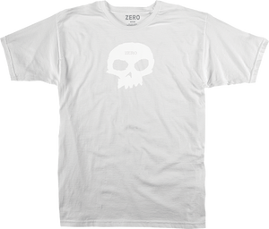 Zero Single Skull T-Shirt - Size: Medium White/White