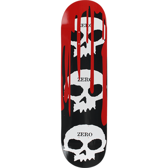 Zero 3 Skull With Blood Skateboard Deck -7.25 Black/White/Red DECK ONLY