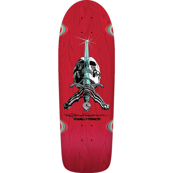 Powell Peralta Rodriguez Skull/Sword 10 Dk-10x30 Red Stain DECK ONLY