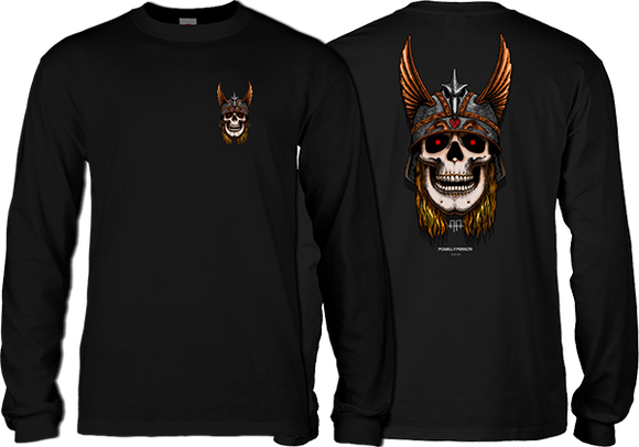 Powell Peralta Anderson Skull Long Sleeve Shirt SMALL Black