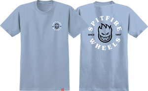 Spitfire Bighead Classic T-Shirt - Size: SMALL -Lt. Blue/Black/White