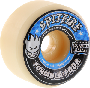 Spitfire F4 99a Conical Full 58mm White W/Blue Skateboard Wheels (Set of 4)