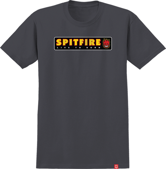 Spitfire Ltb T-Shirt - Size: LARGE-Charcoal