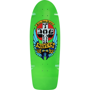 Dogtown Bull Dog 70s Classic Skateboard Deck -10x30 Lime Dip DECK ONLY