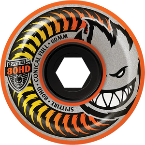 Spitfire 80hd Fade Conical Full 60mm Orange Skateboard Wheels (Set of 4)