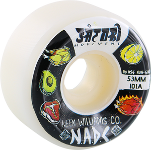 Satori Neen Nadc 53mm 101a White Skateboard Wheels (Set of 4)