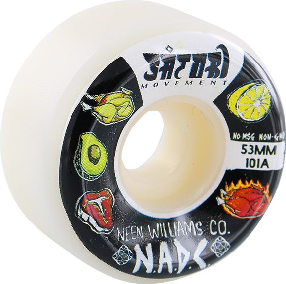 Satori Neen Nadc 53mm 101a White Skateboard Wheels (Set of 4)