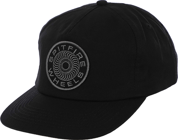 Spitfire Classic '87 Swirl Patch Skate HAT - Adjustable Black/Black 