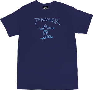 Thrasher Gonz Logo T-Shirt - Navy/Lt.Blue