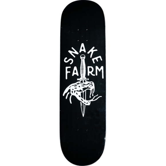 Snake Farm Boom Stick Skateboard Deck -8.5 Black/White DECK ONLY