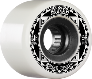 Bones Wheels ATF Rough Rider Runners 56mm 80a White/Black Skateboard Wheels (Set of 4)