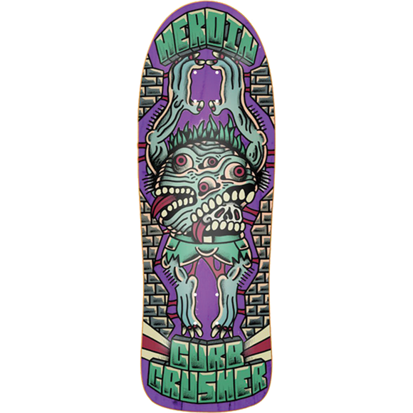 Heroin Curb Crusher x Crawe Skateboard Deck -10.25x32 DECK ONLY