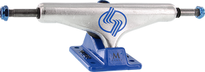 Silver M-Hollow 8.25 Polished/Blue Skateboard Trucks (Set of 2)