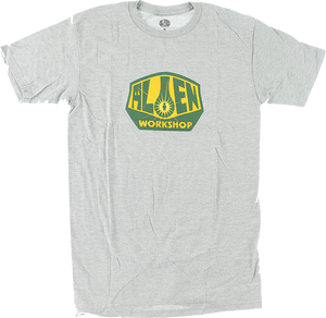 Alien Workshop OG Logo T-Shirt - Size: Large Heather Grey/Gold/Green