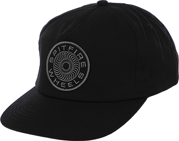 Spitfire Classic 87 Swirl Patch Skate HAT - Adjustable Black/Charcoal 