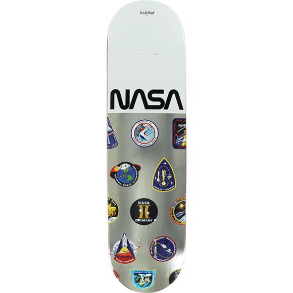 Habitat Nasa Logo Array Skateboard Deck -8.0 White DECK ONLY