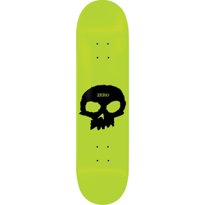 Zero Single Skull Gitd Skateboard Deck -8.25 White Glow/Black DECK ONLY