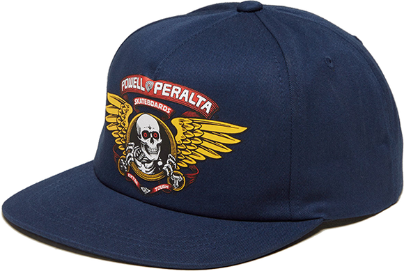 Powell Peralta Winged Ripper Patch Skate HAT - Adjustable Navy 