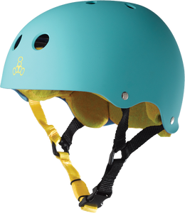 Triple 8 Helmet Teal Rubber/Yellow