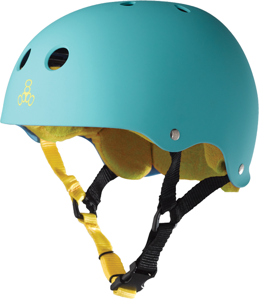 Triple 8 Helmet Teal Rubber/Yellow