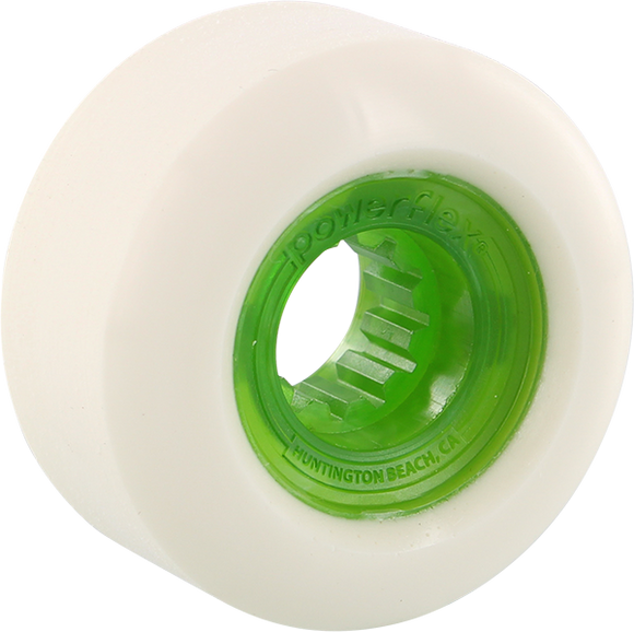 Powerflex Rock Candy 58mm 84b White/Cl.Green Skateboard Wheels (Set of 4)