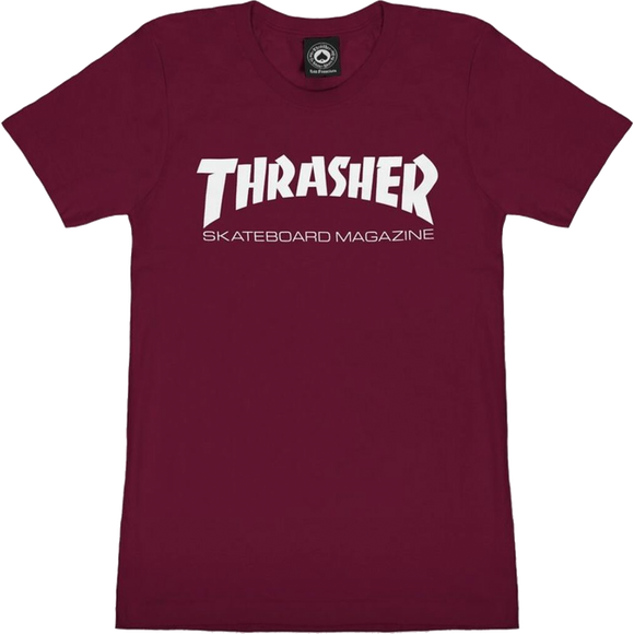 Thrasher Mag Logo Girls T-Shirt - Size: LARGE Maroon