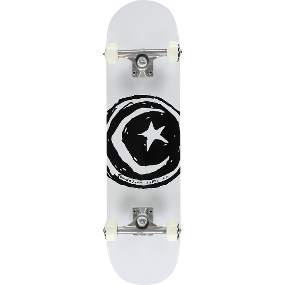 Foundation Star & Moon Complete Skateboard -7.75 White 