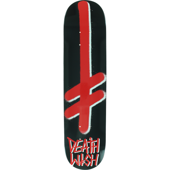 Deathwish Gang Logo Mini Skateboard Deck -7.25 Black/Red DECK ONLY