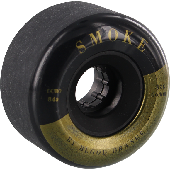 Blood Orange Smoke 66mm 84a Black/Gold Longboard Wheels (Set of 4)