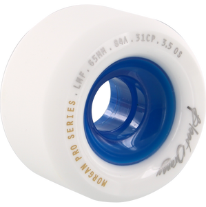 Blood Orange Morgan 65mm 84a White/Blue Longboard Wheels (Set of 4)