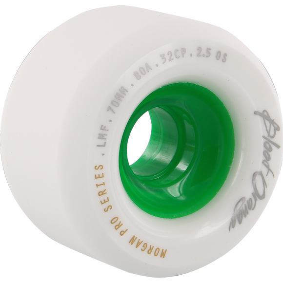 Blood Orange Morgan 70mm 80a White/Green Longboard Wheels (Set of 4)