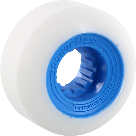 Powerflex Gumball 56mm 83b White/Blue Skateboard Wheels (Set of 4)