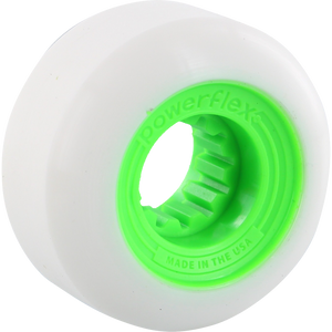 Powerflex Gumball 58mm 83b White/Lime Skateboard Wheels (Set of 4)