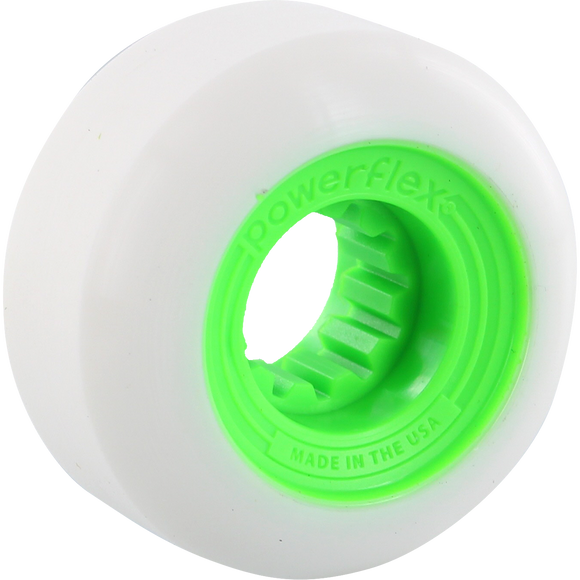 Powerflex Gumball 58mm 83b White/Lime Skateboard Wheels (Set of 4)