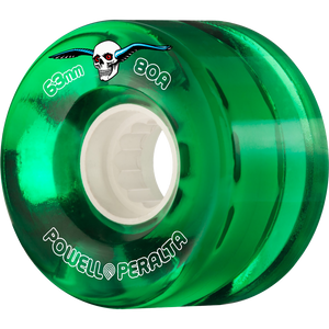 Powell Peralta Clear Cruiser 63mm 80a Green Longboard Wheels (Set of 4)