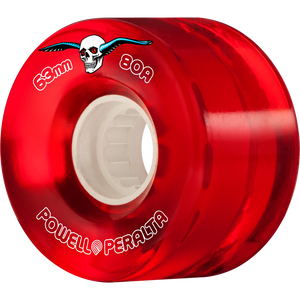 Powell Peralta Clear Cruiser 63mm 80a Red Longboard Wheels (Set of 4)