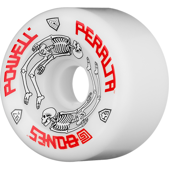 Powell Peralta G-Bones Wheels II 97a 64mm White Longboard Wheels (Set of 4)